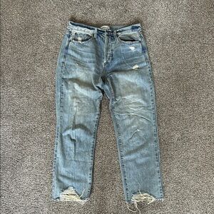 Pistola Women's 27 Presley highrise cropped straight leg jeans light blue